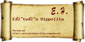 Eötvös Hippolita névjegykártya